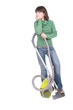 woman with vacuum
