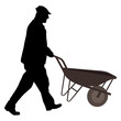 Worker with wheelbarrow