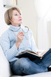 Mature woman looking pensive