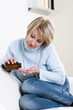 Pensive Woman Taking Pills