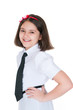The schoolgirl in a uniform