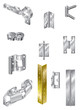 Selection of steel hinges and one brass Selection of steel hinges and one brass