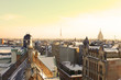 Unusual view from the roof of Old and modern Riga, Latvia