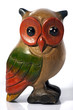 Owl - wooden sculpture isolated on white background Owl - wooden sculpture isolated on white background