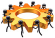 Illustration: Teamwork business process. Partnership maximum efficiency Teamwork business process. Partnership maximum efficiency