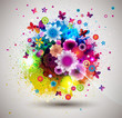 Photo en ligne au meilleur prix Grunge floral Background.