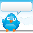 Vector: Blue bird with empty balloon Blue bird with empty balloon