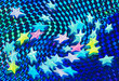 Stars over shining blue background