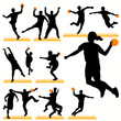 Handball silhouettes set Handball silhouettes set