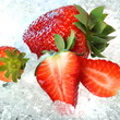 Erdbeeren im Eis