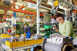 final assembly of electric motors by skilled industrial workers