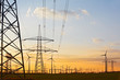 electric power poles and wind engines