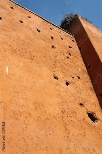 Photo: Red wall in Marrakech, Morocco, Africa Red wall in Marrakech, Morocco, Africa