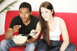 Paar zuhause TV