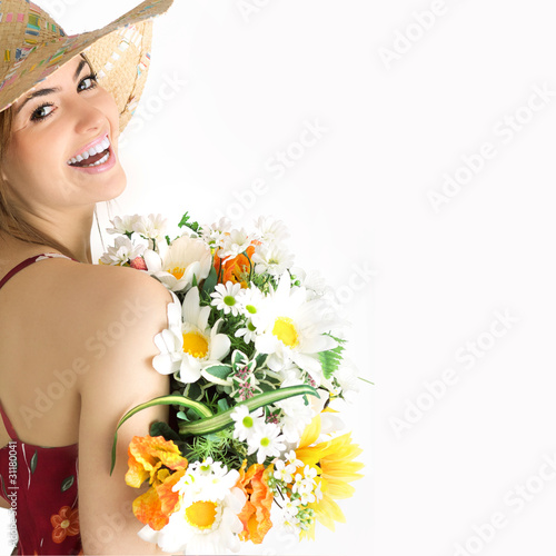 Foto: woman with bouquet woman with bouquet