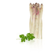 Violetter Blechspargel mit Petersillie