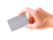 Photo: hand with a debit card isolated on white hand with a debit card isolated on white