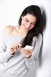 portrait of young  woman with phone