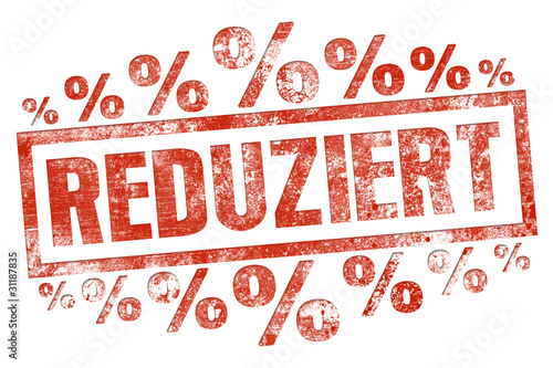 Illustration: REDUZIERT % stempel REDUZIERT % stempel