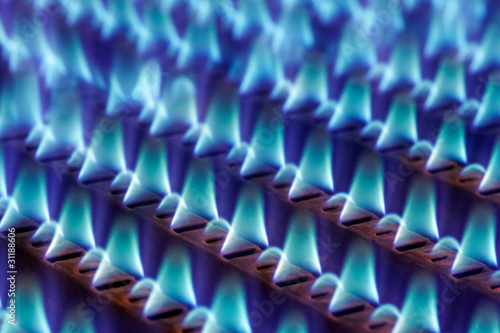 Foto: gas flames in a heating installation gas flames in a heating installation