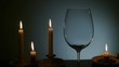 Rotwein mit Kerzen