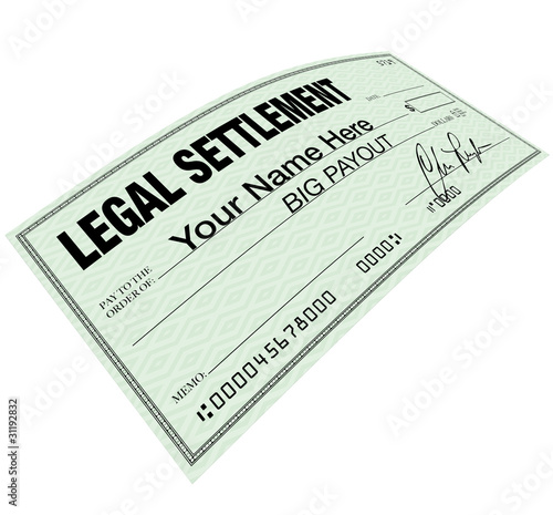 Illustration: Legal Settlement - Blank Check Disbersement Legal Settlement - Blank Check Disbersement