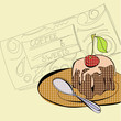 Background with cake