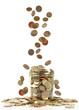 falling coins ito a jar