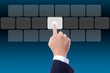 hand pushing on button touch screen hand pushing on button touch screen