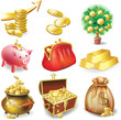 Set of icons on the financial theme Set of icons on the financial theme