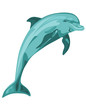 colorful vector dolphin jumping