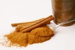 cinnamon barks,powder and montar