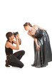 Young adult female model and photographer. Young adult female model and photographer.