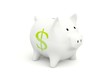Piggy Bank with dollar sign isolated on white Piggy Bank with dollar sign isolated on white