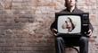 TV with a picture of the girl