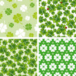 set of seamless clover patterns