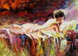 The naked girl laying on a bed The naked girl laying on a bed