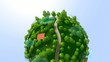 Abstract Green Planet with growing trees and buildings Abstract Green Planet with growing trees and buildings