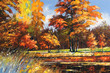 Autumn landscape on the bank of the river Autumn landscape on the bank of the river