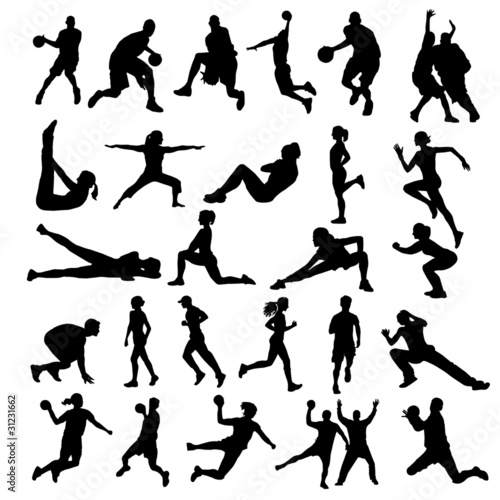 Vektor: Sport silhouettes, figures Sport silhouettes, figures