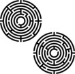 two labyrinths. stencil
