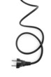 Black electric cable isolated on white Black electric cable isolated on white