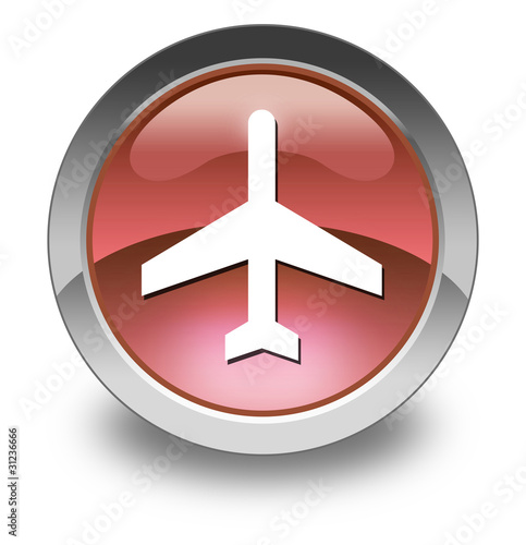Illustration: Red Glossy Pictogram "Airport / Airplane" Red Glossy Pictogram "Airport / Airplane"