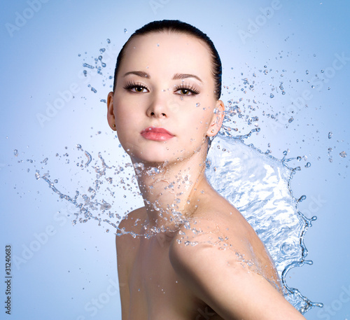 Photo: Sensuality woman with water Sensuality woman with water