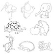 vector black silhouettes of animals