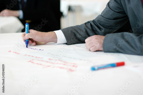 Foto: Schreiben auf Flipchart-Papier Schreiben auf Flipchart-Papier