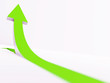 green pointer going up on a white background