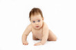The baby on the isolated white background