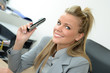 Beautiful businesswoman with phone Beautiful businesswoman with phone