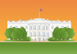 white house at sundown